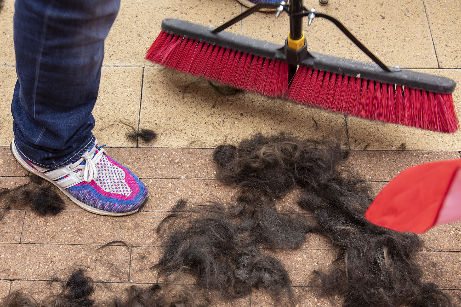 A&M baseball head shaving for cancer